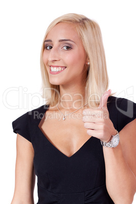 young attractive smiling business woman isolated