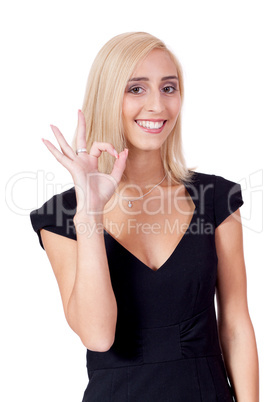 young attractive smiling business woman isolated