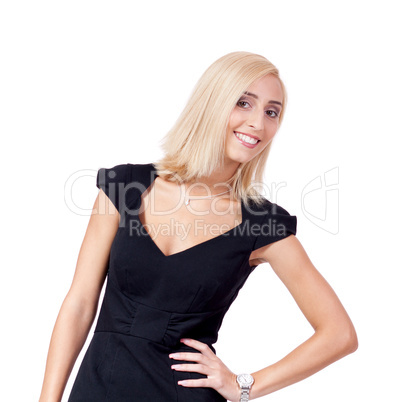 young attractive smiling business woman isolated