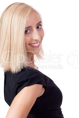 young attractive smiling business woman isolated