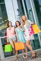attractive young girls women on shopping tour