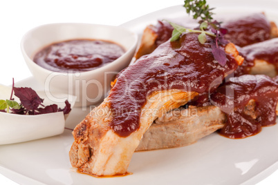 Delicious grilled pork ribs