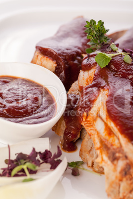 Delicious grilled pork ribs