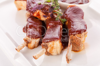 Delicious grilled pork ribs