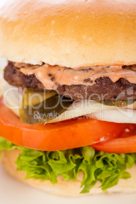 Cheeseburger with cole slaw