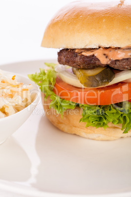 Cheeseburger with cole slaw