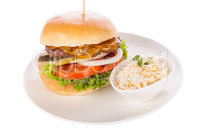 Cheeseburger with cole slaw