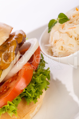 Cheeseburger with cole slaw