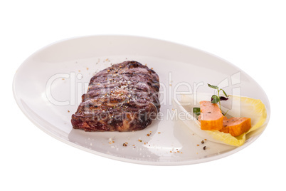 Grilled beef steak with seasoning