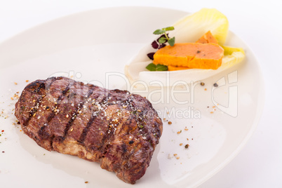 Grilled beef steak with seasoning