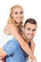 young smiling couple in love portrait isolated