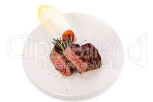 Succulent medium rare beef steak