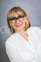 Scholarly attractive woman in glasses