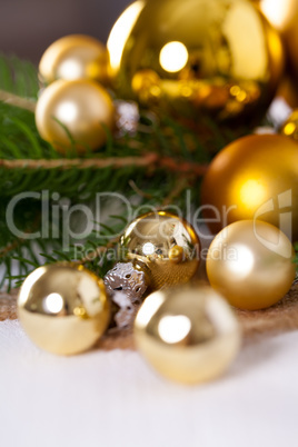 Golden Christmas decoration background