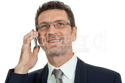 adult businessman with smartphone mobilephone isolated