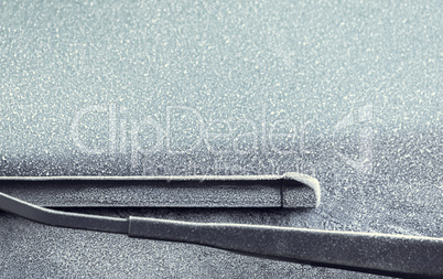 Frosty windscreen and wipers