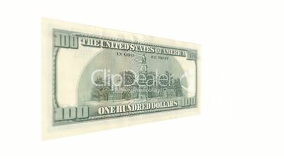 One Hundred American Dollar Bill Rotating