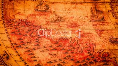 Vintage ancient world map in 1565.