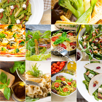 healthy and tasty Italian food collage