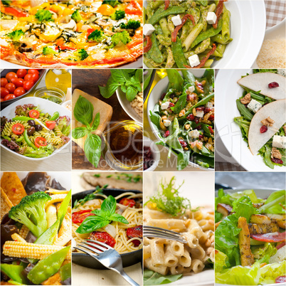 healthy and tasty Italian food collage