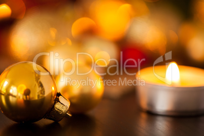 Warm gold and red Christmas candlelight background