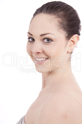 beautiful young smiling woman with healthy skin