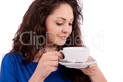 beautiful young woman with cup of coffee