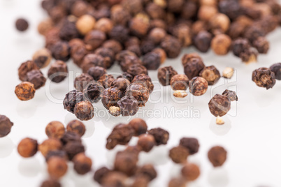 Background of black peppercorns