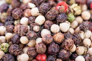 Background of black peppercorns