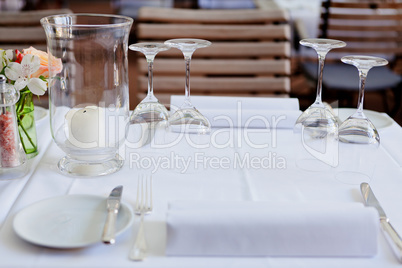table in restaurant tableware glass banquet summer