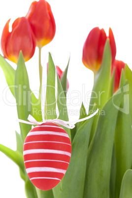 Colourful red Easter still life
