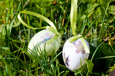 easter egg decoration outdoor in spring