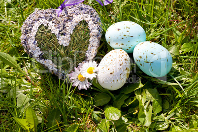 easter egg decoration outdoor in spring