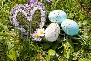 easter egg decoration outdoor in spring