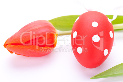 Colourful red Easter still life