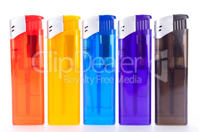 Vividly coloured plastic lighters