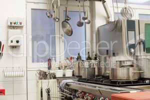 Neat interior of a commercial kitchen