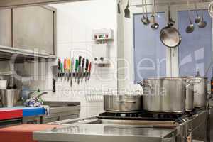 Neat interior of a commercial kitchen