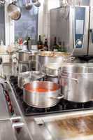 Cooking in a commercial kitchen