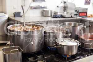 Cooking in a commercial kitchen