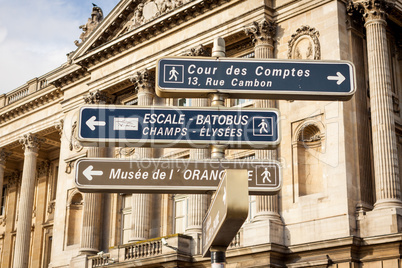 Signposts in Paris centre