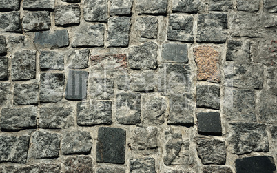 Close-up of the stone block pavement