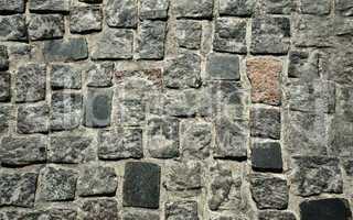 Close-up of the stone block pavement