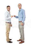 two business man and business card  isolated