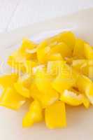 Pile of Chopped Yellow Pepper