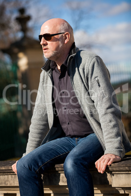 Stylish man in sunglasses enjoying the sun