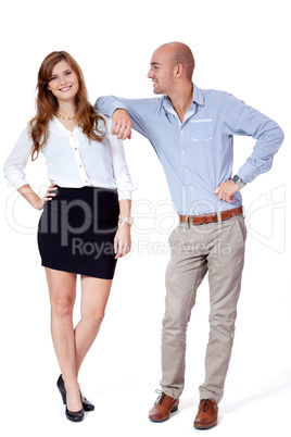 young successful business team smiling portrait isolated