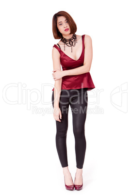 elegant young asian woman posing isolated