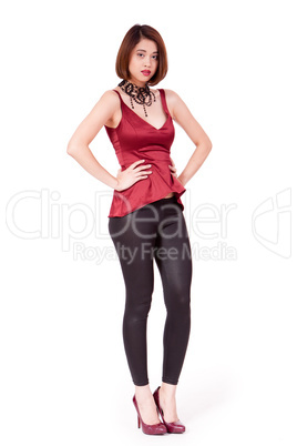 elegant young asian woman posing isolated