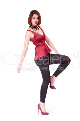 elegant young asian woman posing isolated